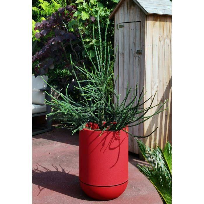 RIVIERA Bloempot - Tulip Graniet - Ø 40 x H 57 cm - 28 L - Rood D40 H57-1