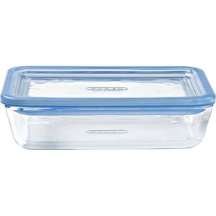 PYREX Set van 3 Opbergdozen met Deksel - Zero Plastic - Glas - Rechthoekig - 0,8 L-1
