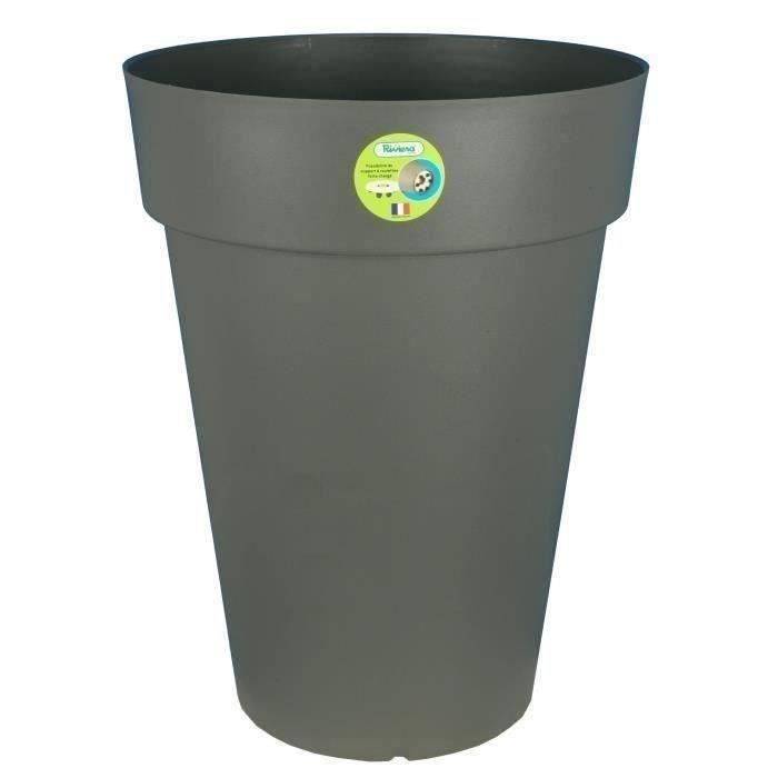 RIVIERA Bloempot - Soleilla Rond - Ø 39 x H 52 cm - Glittergrijs-0