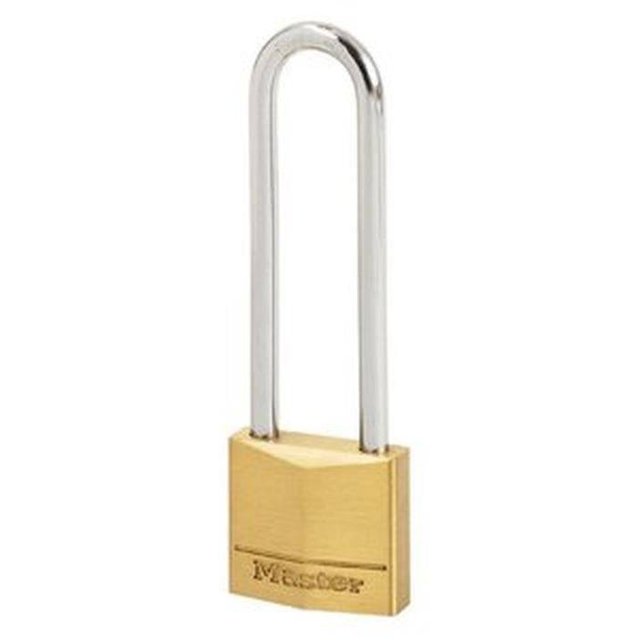 MASTER LOCK Hangslot 30 mm Messing - 64 mm Dubbel Vergrendelingshaak - 3 Sleutels-0