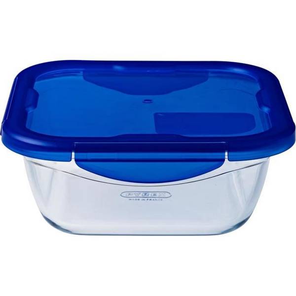PYREX Vierkante Container met Deksel - 16 x 16 cm - 800 ml - Cook & Go - Borosilicaatglas
