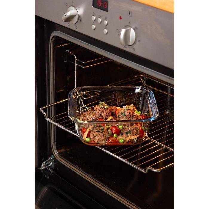 PYREX Vierkante Container met Deksel - 16 x 16 cm - 800 ml - Cook & Go - Borosilicaatglas-1