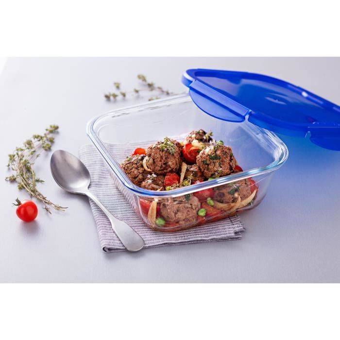 PYREX Vierkante Container met Deksel - 16 x 16 cm - 800 ml - Cook & Go - Borosilicaatglas-2