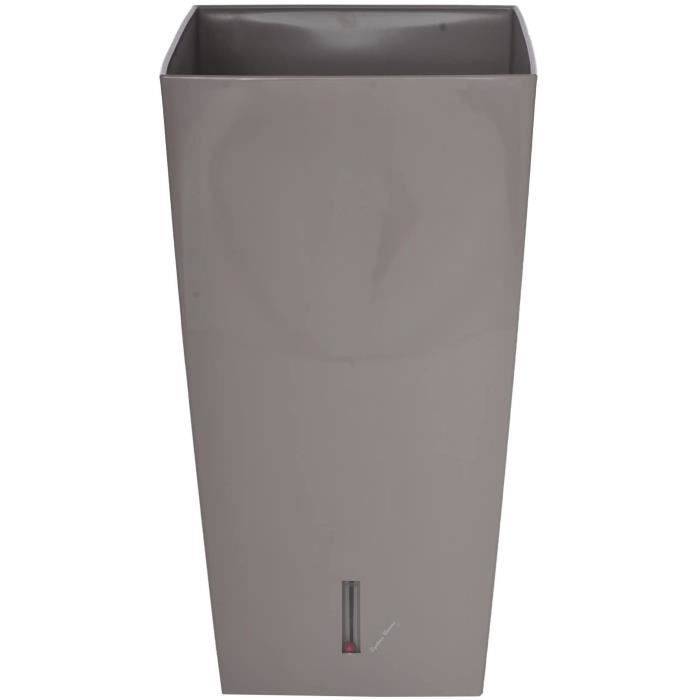 RIVIERA Vierkante Bloempot - Eva New - 28 x 28 x H 52 cm - 31 L - Taupe-1