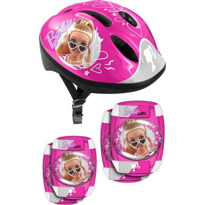 STAMP Helm + Elleboog- en Kniebeschermers - Barbie - Roze - Kind-0