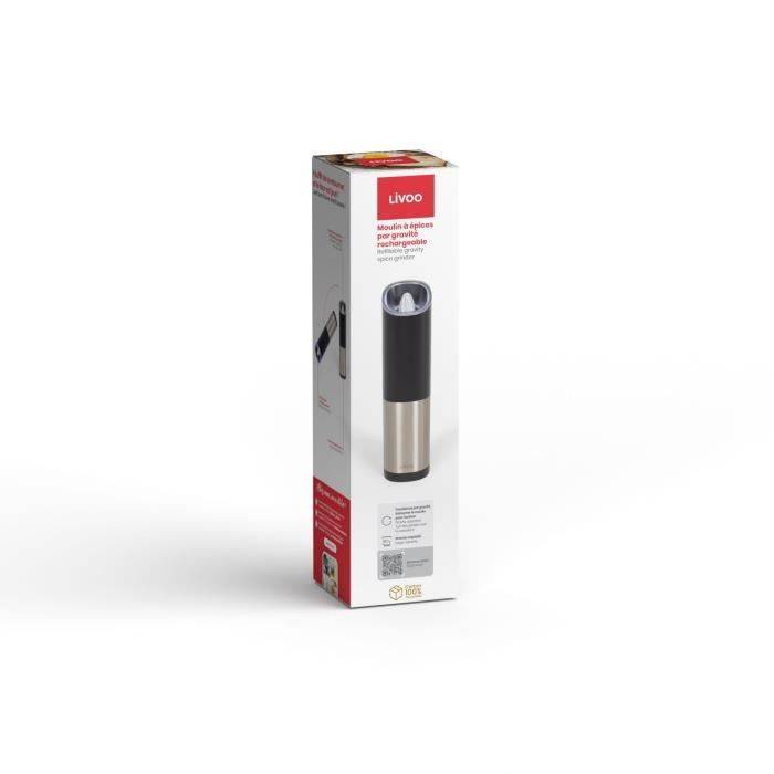 LIVOO Specerijmolen - GS161 - 80 ml - Verstelbare Maalstand - Blauwe LED - Gravity Vulbaar-4