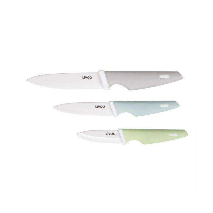 LIVOO Messenset met Blok - 3-delig - Keramisch - 7,5/ 10/ 12,5 cm - MEC137 3-piece-0