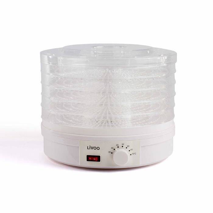 LIVOO DOM202 Voedseldehydrator - 250W - 5 Droogplaten - Thermostaat-2