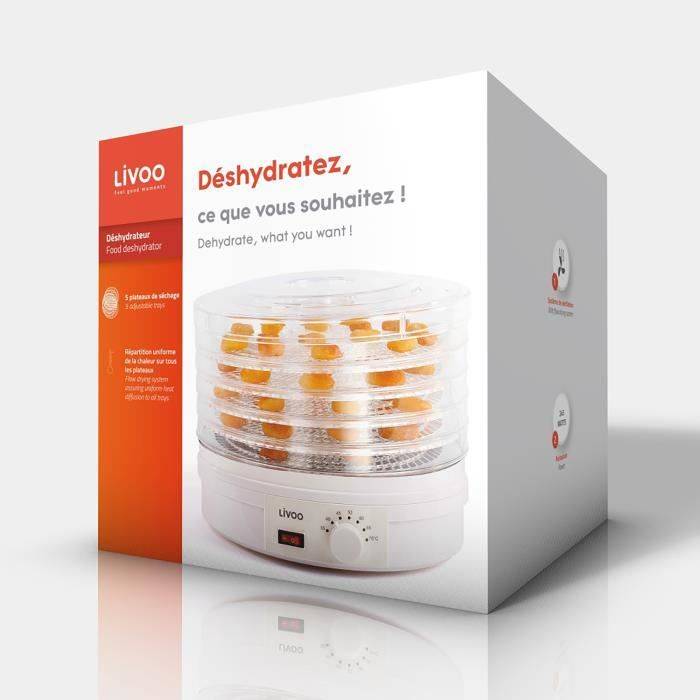 LIVOO DOM202 Voedseldehydrator - 250W - 5 Droogplaten - Thermostaat-3