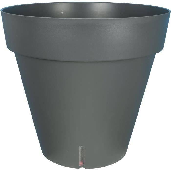 RIVIERA LOFT Ronde Bloempot - Kunststof - Grijs - D29,5 x H27 cm - 10,5 L D29.5-0