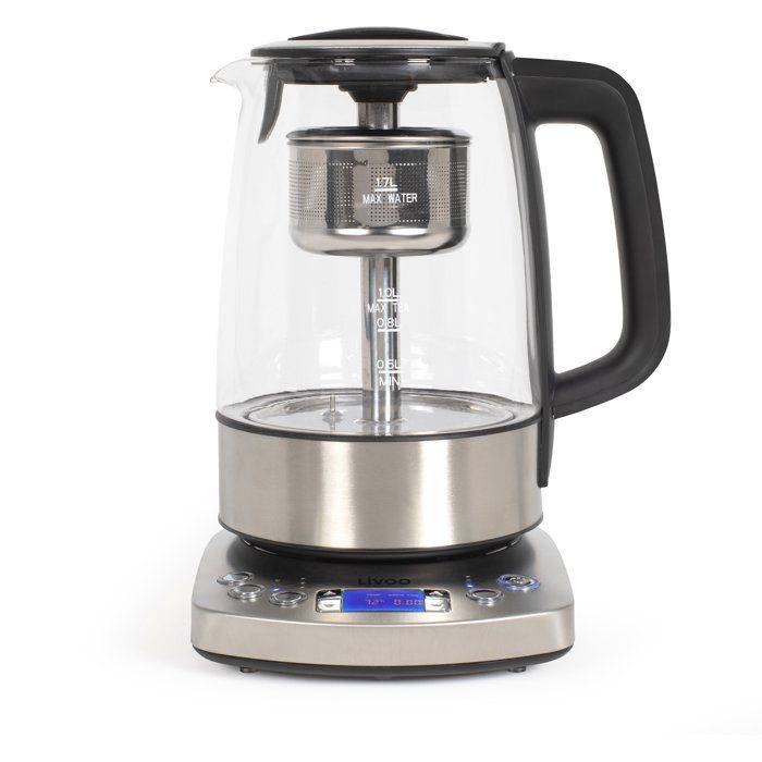 LIVOO Automatische Waterkoker - DOD209 - 2200 W - 1,7 L - 3 Vooraf ingestelde Zetmodi - Glas/RVS-0