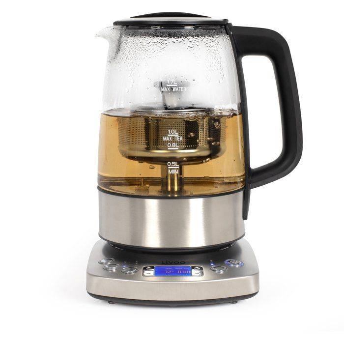 LIVOO Automatische Waterkoker - DOD209 - 2200 W - 1,7 L - 3 Vooraf ingestelde Zetmodi - Glas/RVS-3