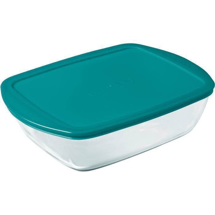 Pyrex Cook & Store Set van 3 Glazen Schalen met Deksel - Rechthoekig - 0.4/1.1/2.5 L-1