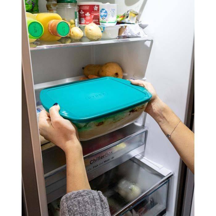 Pyrex Cook & Store Set van 3 Glazen Schalen met Deksel - Rechthoekig - 0.4/1.1/2.5 L-3