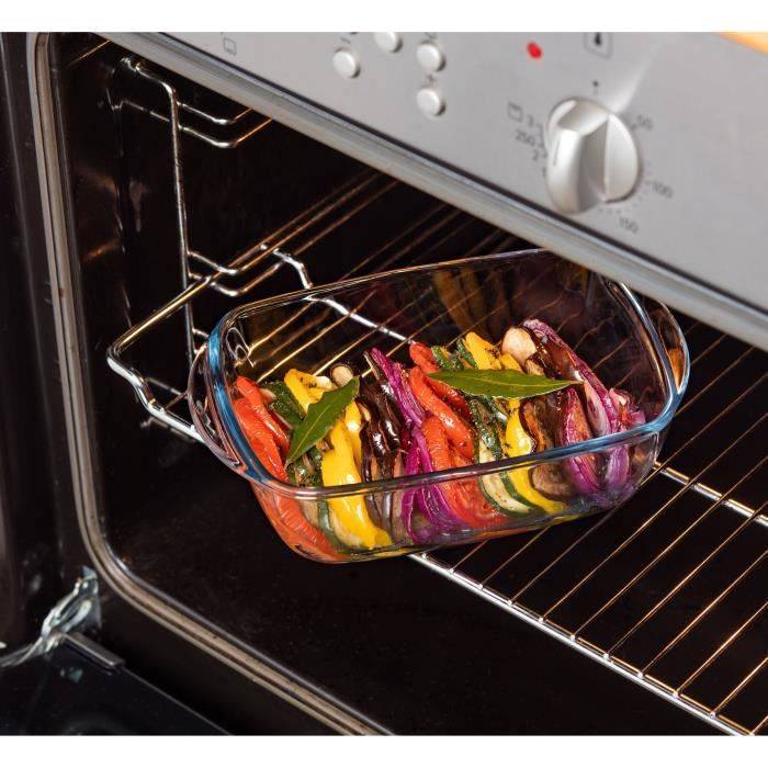 Pyrex Cook & Store Set van 3 Glazen Schalen met Deksel - Rechthoekig - 0.4/1.1/2.5 L-4