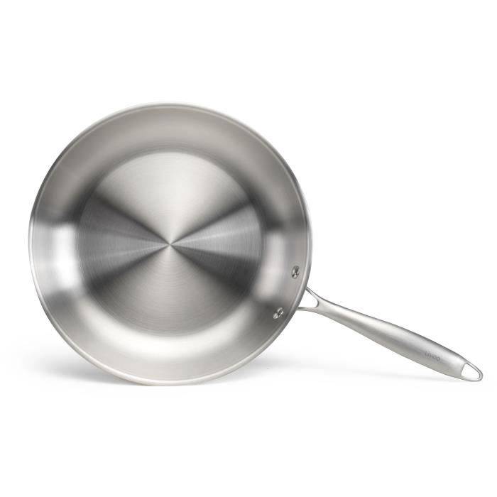 LIVOO MEP159 Koekenpan - 28 cm - Triply RVS - Geschikt voor alle kookplaten inclusief inductie - Gemaakt in Frankrijk-2