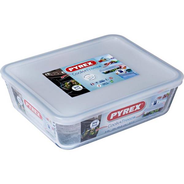 Pyrex Cook & Freeze Rechthoekige Ovenschaal 2,6 L - Borosilicaatglas - 25 x 19 x 8 cm