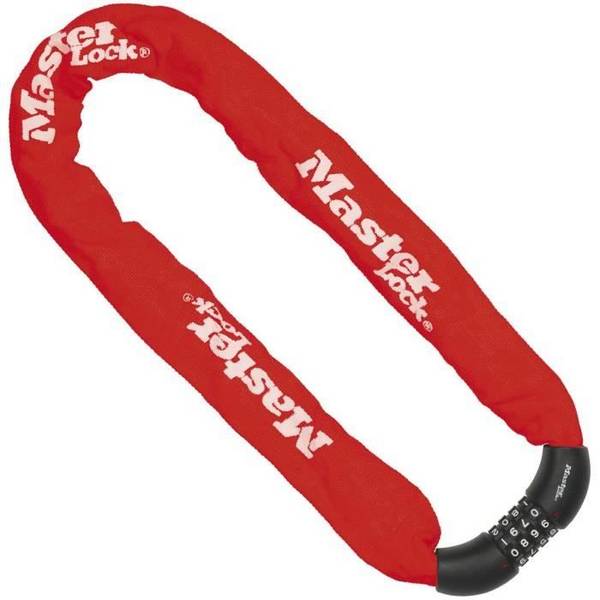 MASTER LOCK Fietsketting Antidiefstal - 90 cm, Combinatie, Rood - 8392EURDPROCOLR