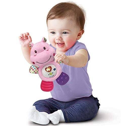 VTECH BABY - Croc'Hippo Rammelaar - Roze Pluche Speelgoed met Textuur-2