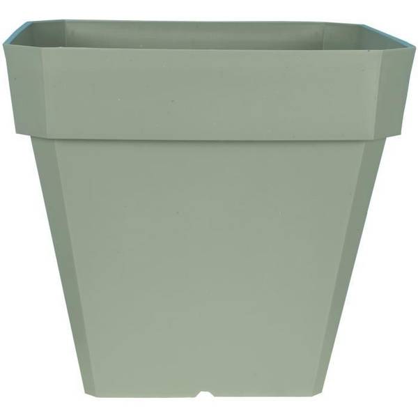 RIVIERA SOLEILLA Vierkante Bloembak - Plastic - 49 x 49 x H 45 cm - Klei Groen 49x49x45