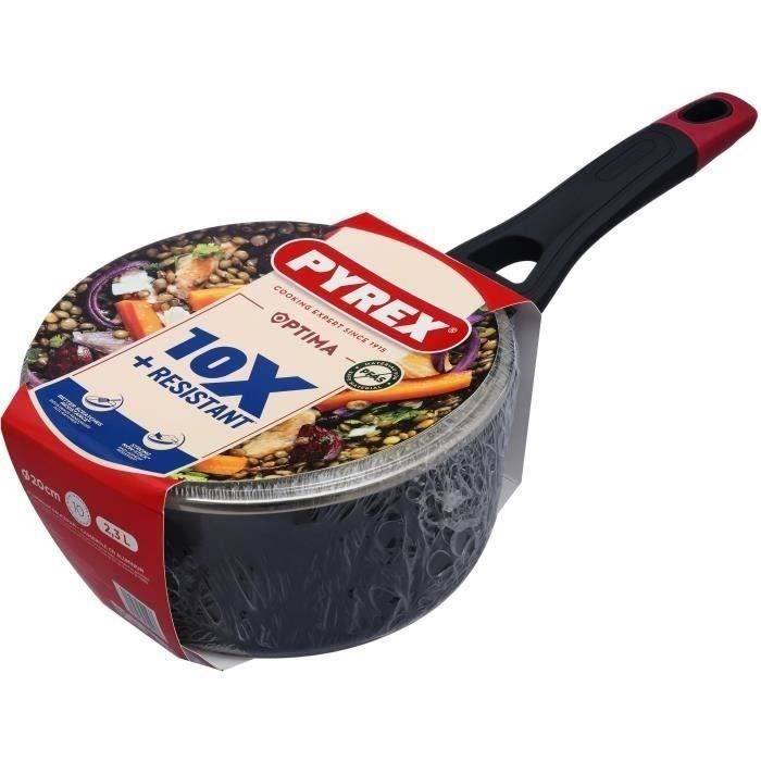PYREX Steelpan + Deksel - Antiaanbaklaag - 20 cm - PFAS-vrij - 1455032-3
