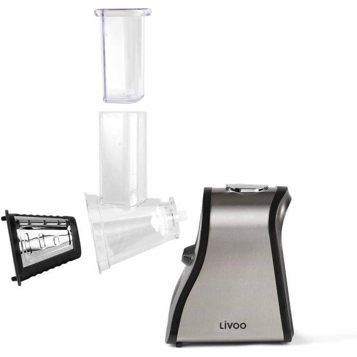 LIVOO DOP192 Elektrische Rasp - Zwart en Grijs - 4 Verwisselbare Cones-0