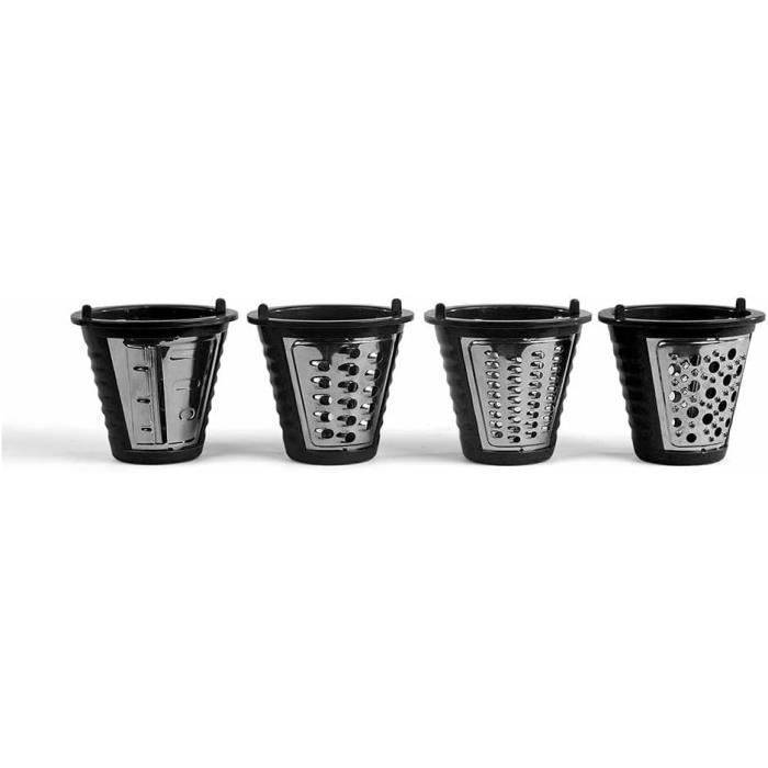 LIVOO DOP192 Elektrische Rasp - Zwart en Grijs - 4 Verwisselbare Cones-2