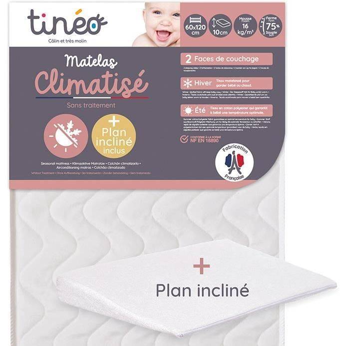 TINEO Airconditioned Matras 60x120 cm - 10 cm Dikte - Inclinatie Wedge-0