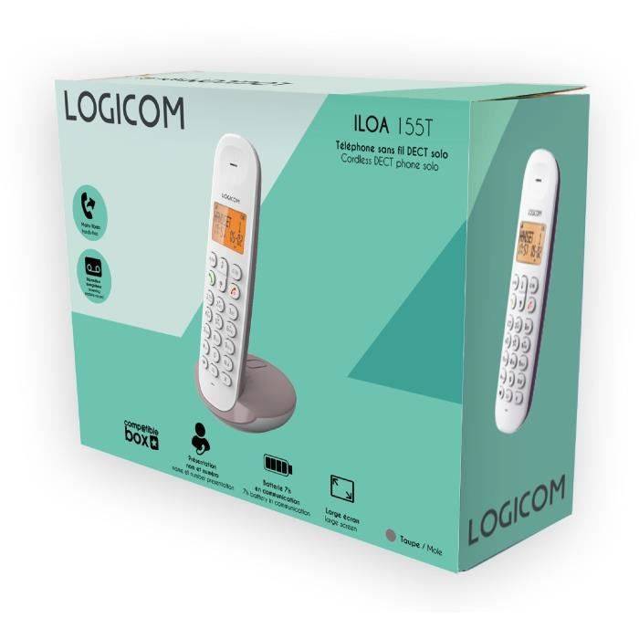 LOGICOM Draadloze Telefoon DECT ILOA 155T SOLO Taupe met Antwoordapparaat-4