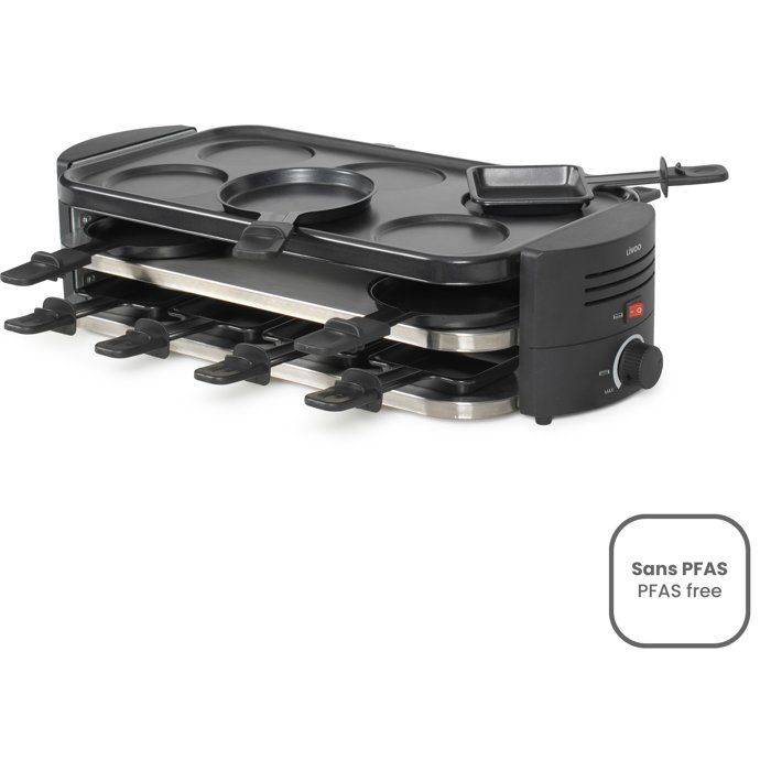 LIVOO Raclette, Pizza en Crêpe Maker voor 8 Personen - DOC337 - 1600W-0