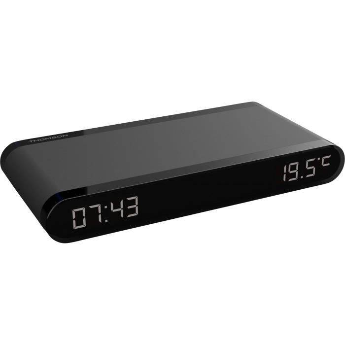 THOMSON Oplader Alarmklok - Zwart - 15W Inductie, Temperatuurweergave, USB-C Poort-1