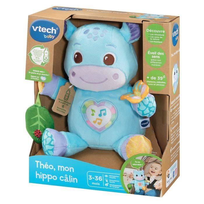 VTECH Theo, Mijn Knuffelhippo - Interactief Pluche Speelgoed - 3-36 Maanden - Gerecyclede Plastic Flessen-2