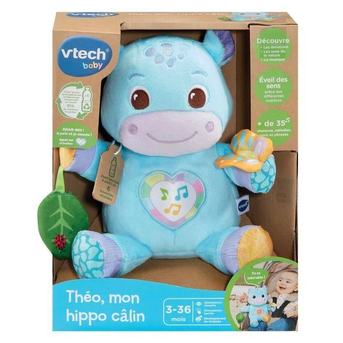 VTECH Theo, Mijn Knuffelhippo - Interactief Pluche Speelgoed - 3-36 Maanden - Gerecyclede Plastic Flessen-3