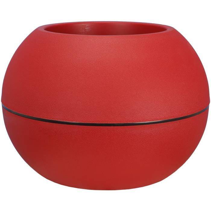 RIVIERA Bloempot - Bal - Ø 40 x H 28 cm - Rood D40 H28-0