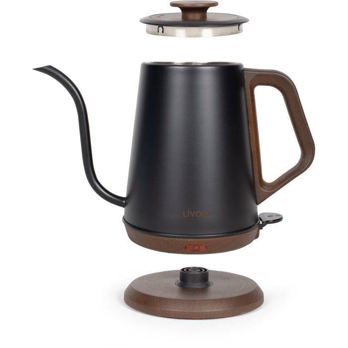 LIVOO Gietkannetje - DOD206 - 1360 W - 1 L - 360° Draaischijf - Zwart/Bruin-3