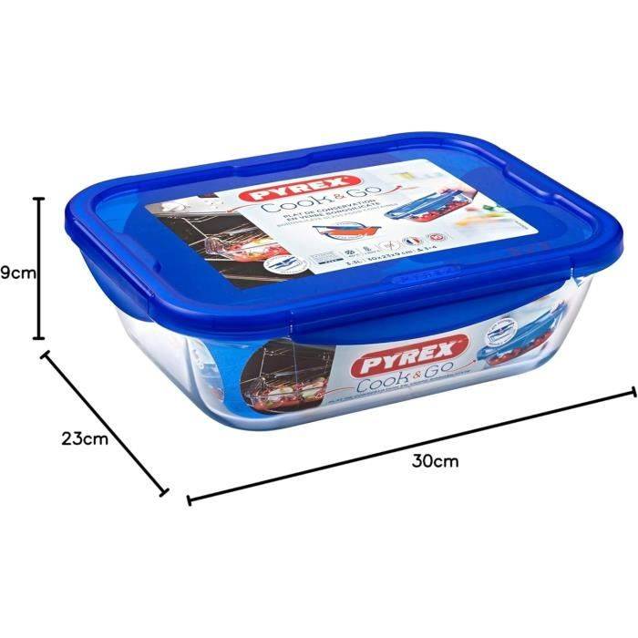 PYREX Rechthoekige Container met Deksel - 30 x 23 cm - 3,3 L - Cook & Go - Borosilicaatglas-3