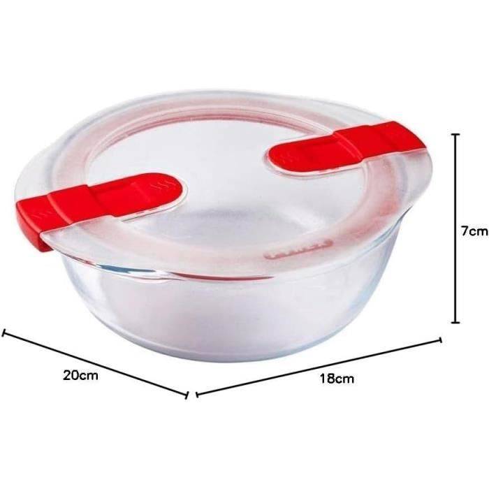 PYREX Ronde Container met Deksel - 20 x 18 cm - 1,1 L - Koken & Verwarmen - Borosilicaatglas-1