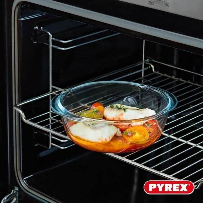 PYREX Ronde Container met Deksel - 20 x 18 cm - 1,1 L - Koken & Verwarmen - Borosilicaatglas-2