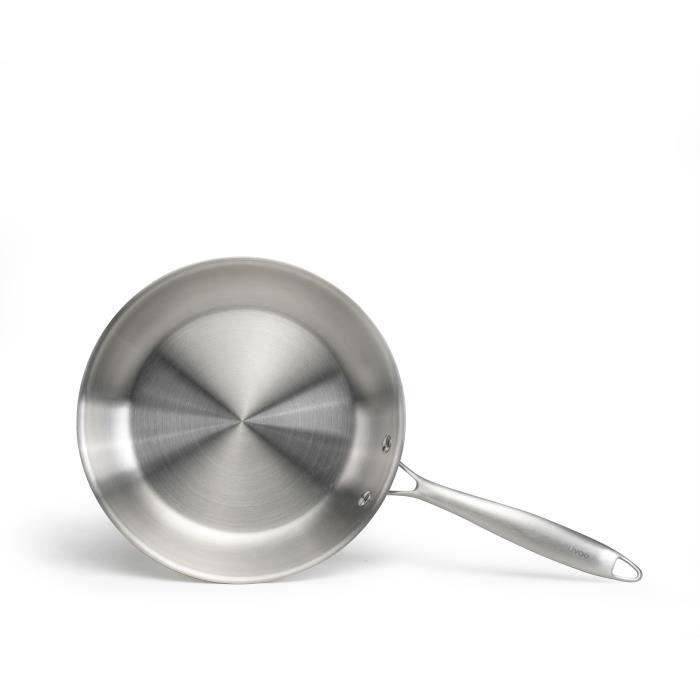 LIVOO MEP158 Koekenpan - 24 cm - Triply RVS - Geschikt voor alle kookplaten inclusief inductie - Gemaakt in Frankrijk-2