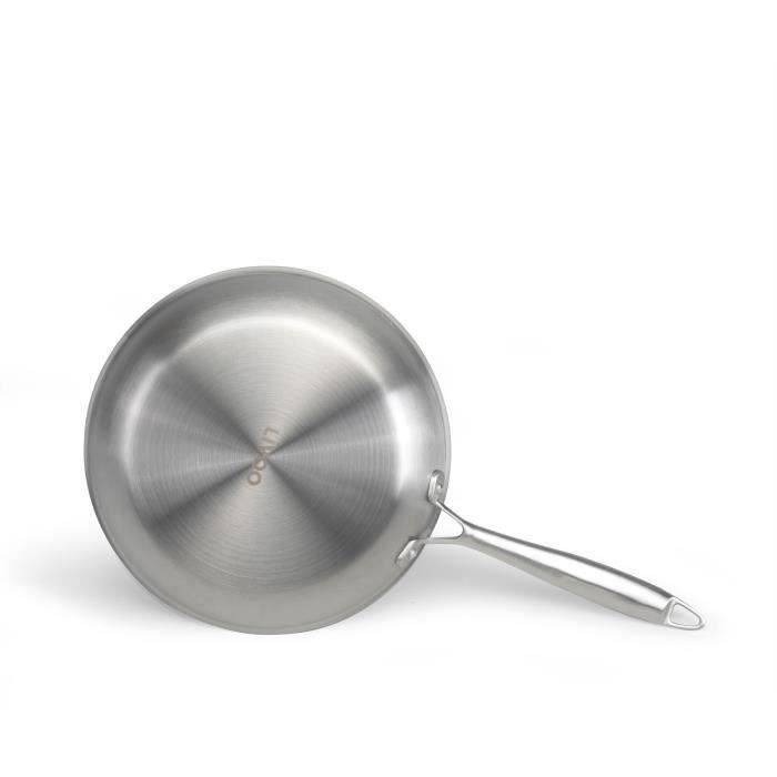 LIVOO MEP158 Koekenpan - 24 cm - Triply RVS - Geschikt voor alle kookplaten inclusief inductie - Gemaakt in Frankrijk-3