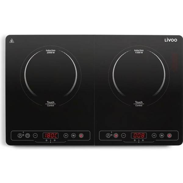 LIVOO Dubbele Inductiekookplaat - 22 cm - 60° tot 240° - DOC236 - Zwart