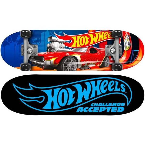 STAMP Skateboard 28 x 8 - Hot Wheels - Dubbele Kicker en Antislip Deck