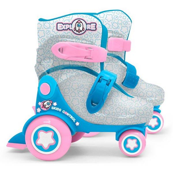 STAMP Verstelbare Skates - Skids Control Explore - 4 Wielen - Maat 23-26 - Roze
