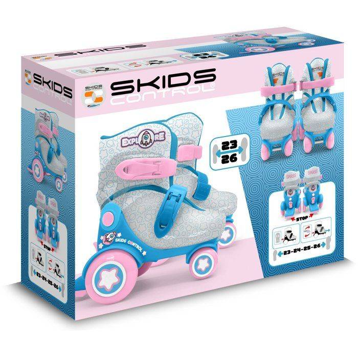STAMP Verstelbare Skates - Skids Control Explore - 4 Wielen - Maat 23-26 - Roze-3