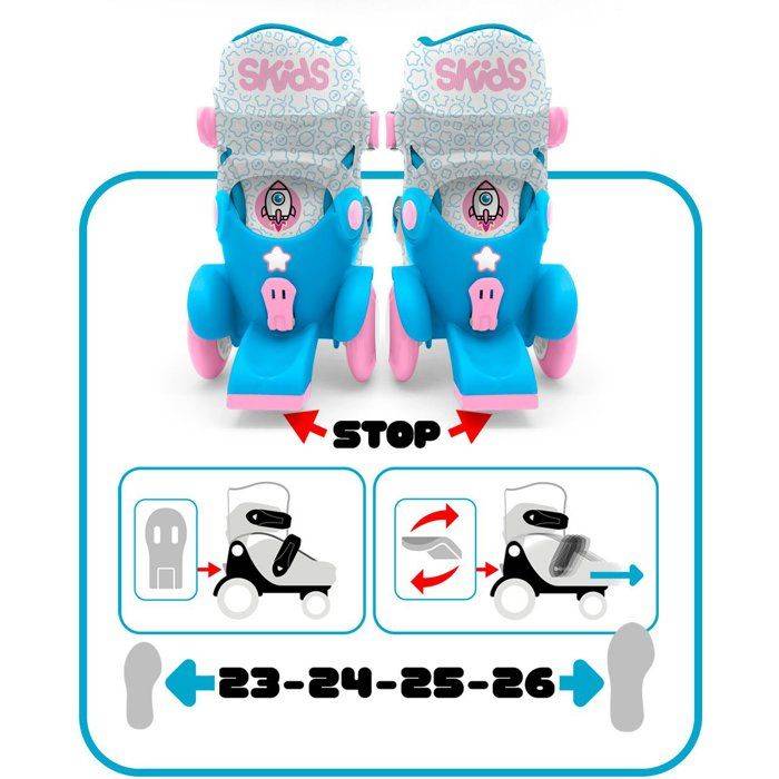STAMP Verstelbare Skates - Skids Control Explore - 4 Wielen - Maat 23-26 - Roze-4