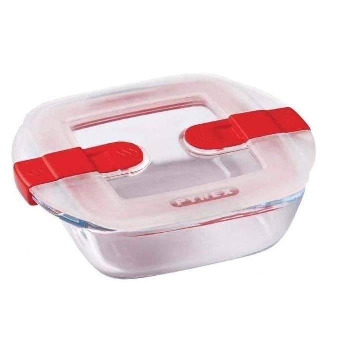 PYREX Rechthoekige Container met Deksel - 25 x 22 cm - 2,2 L - Koken & Verwarmen - Borosilicaatglas-0
