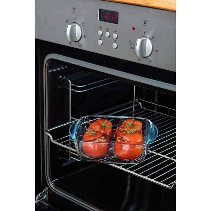 PYREX Rechthoekige Container met Deksel - 20 x 17 cm - 1 L - Cook & Heat - Borosilicaatglas-3