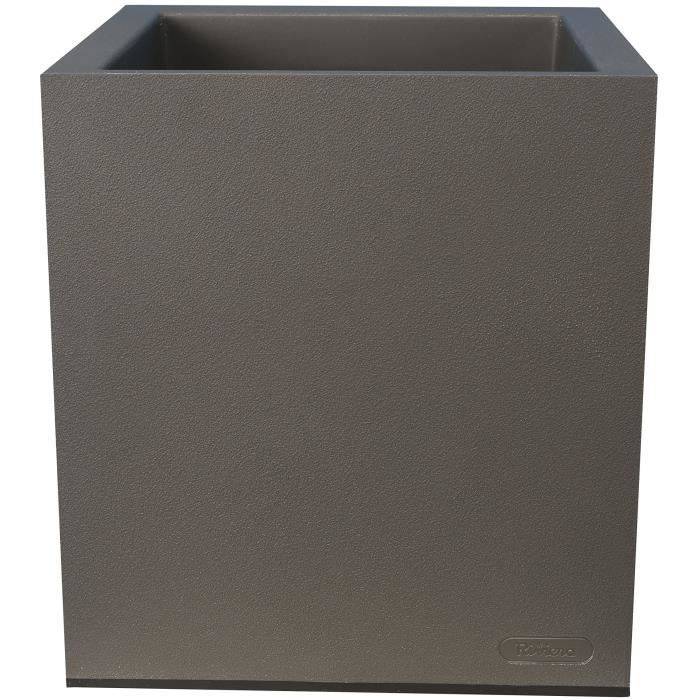 RIVIERA Bloempot - Plastic - 29,5 x 29,5 x H 33,5 cm - 14 L - Grijs-1