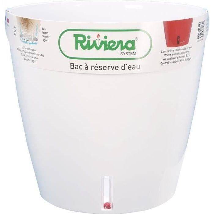 RIVIERA Bloempot met Waterreservoir - Rond - Ø 35 x H33 cm - Wit-0
