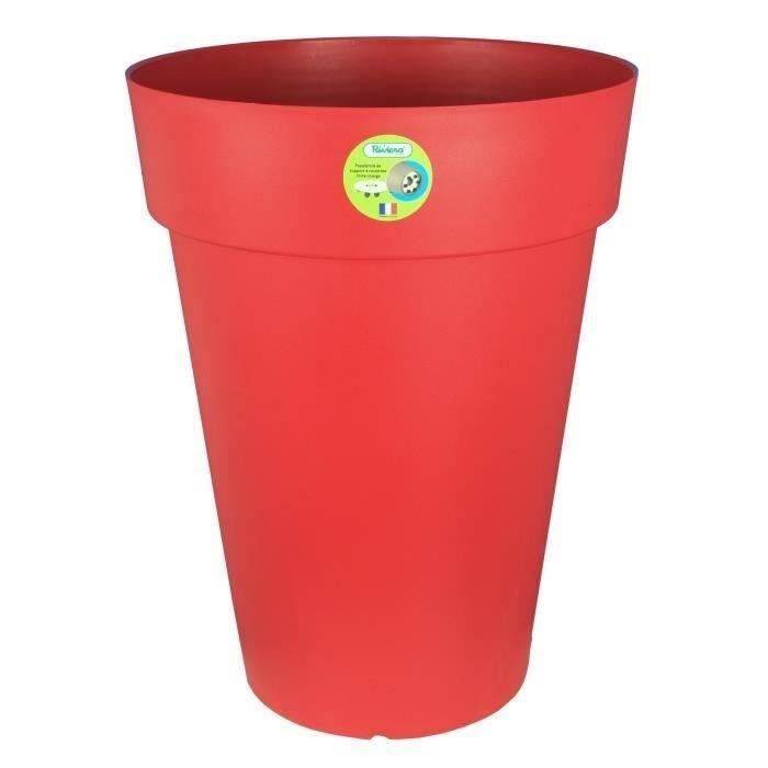 RIVIERA Bloempot - Soleilla Rond - Ø 39 x H 52 cm - Rood-0